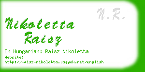 nikoletta raisz business card